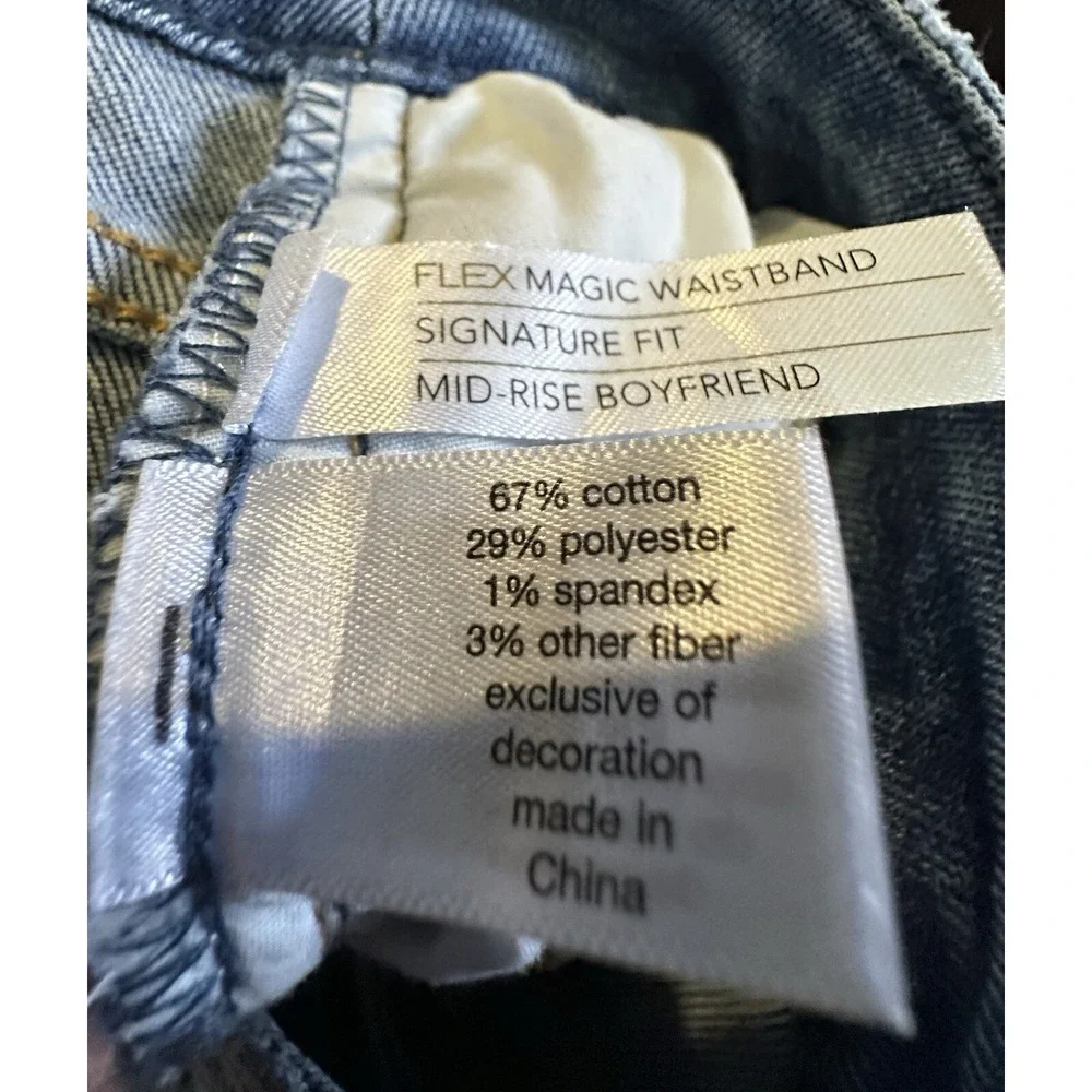 Lane Bryant Jeans Flex Magic Waistband‎ Mid Rise Boyfriend Distressed Sz 22